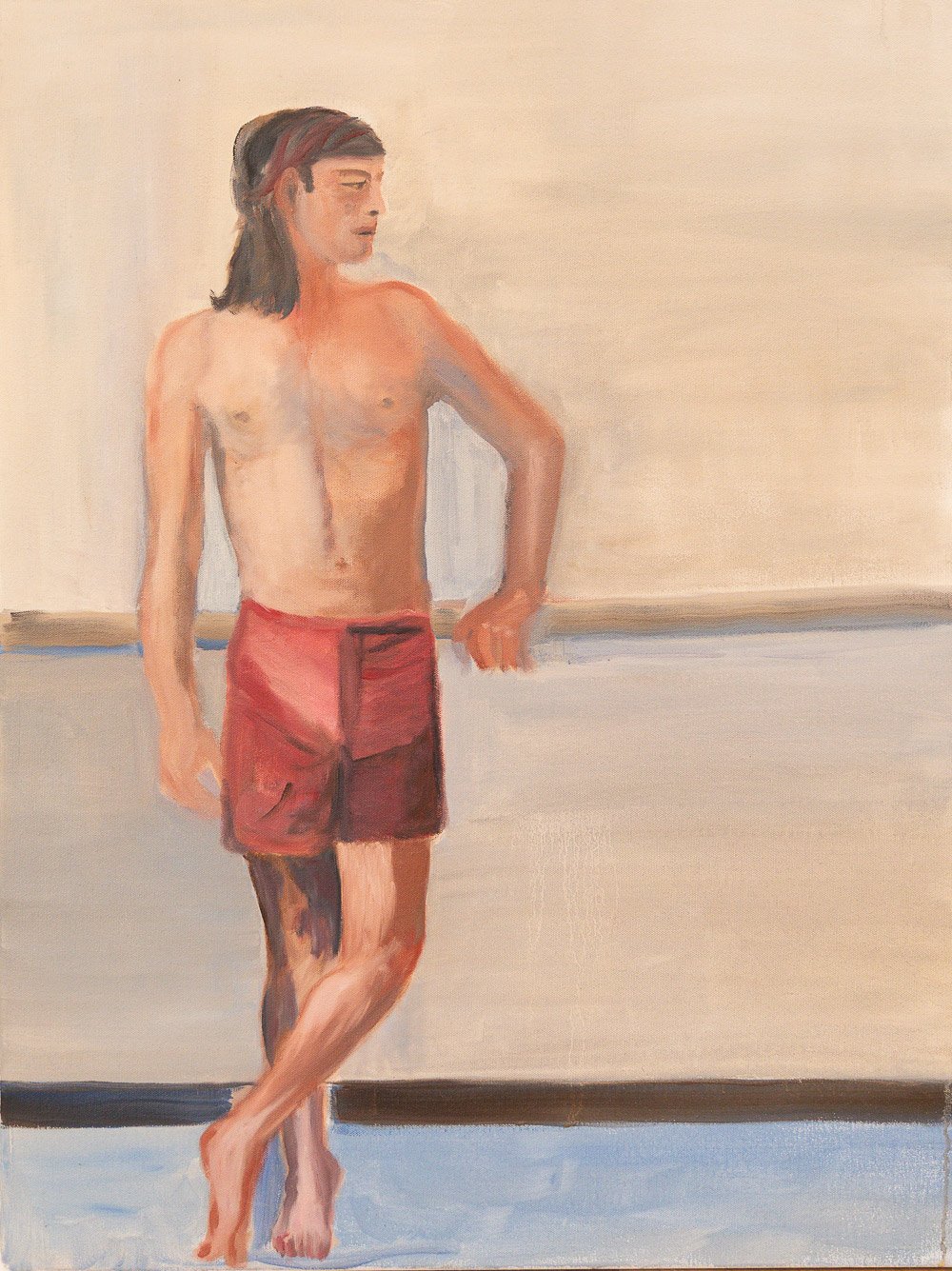 The man in red shorts