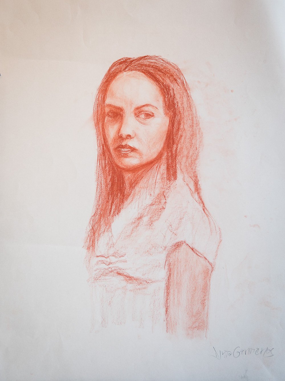 Self-Portrait in Sanguine