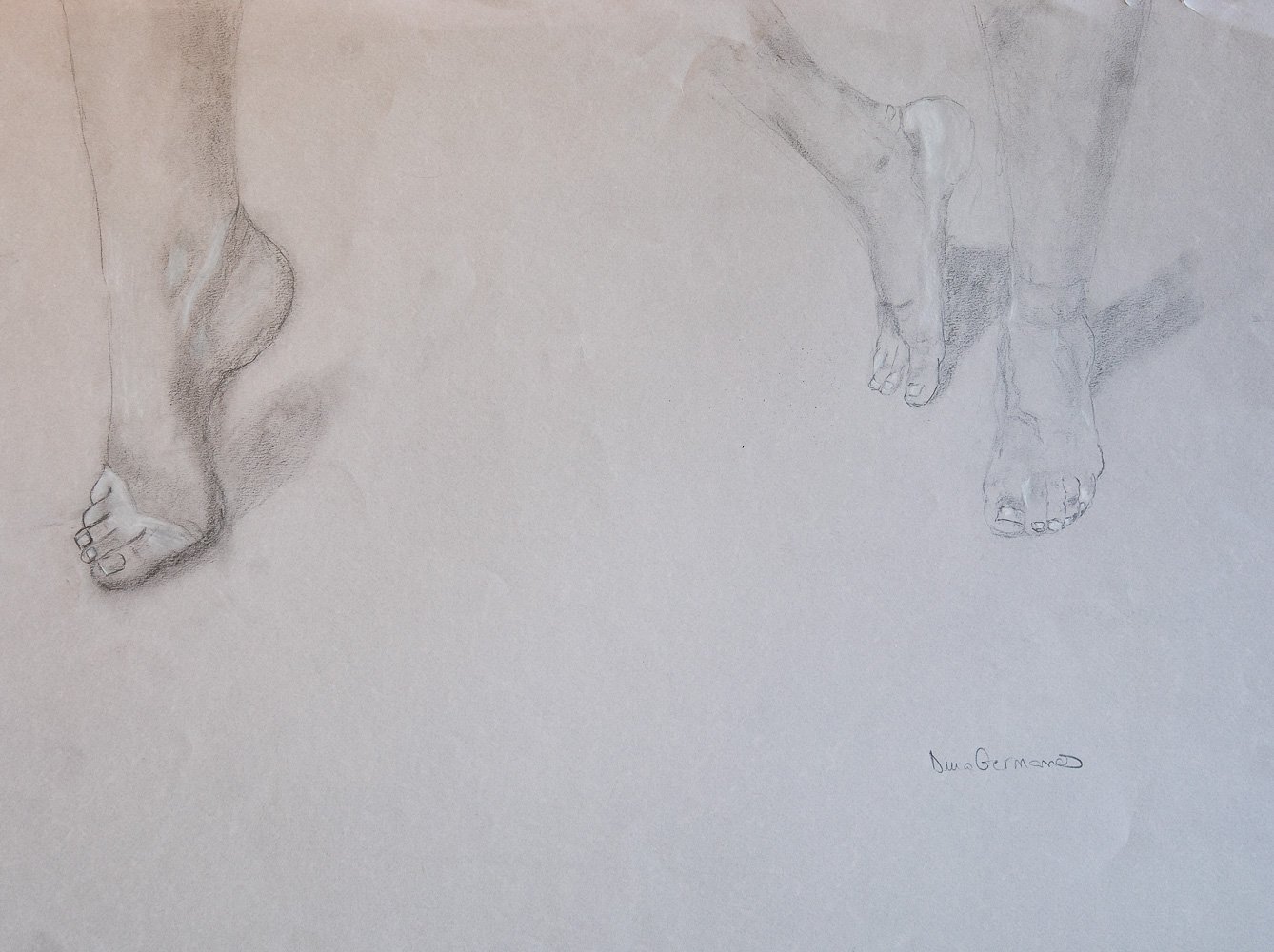 Foot Study in Gray Pencil